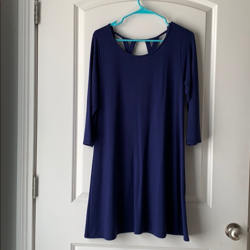 Long-sleeve Navy T-shirt Dress
